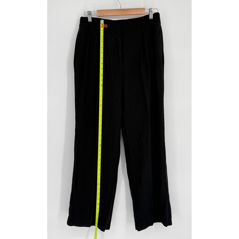 Alfani Womens Black High Rise Pleated Wide Leg Trousers Twill Dress Pants Sz 10 - Picture 2 of 13